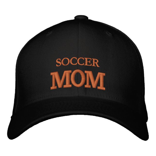 SOCCER-MAMA bestickt Baseballkappe gold / weiß Bestickte Baseballkappe (Vorderseite)