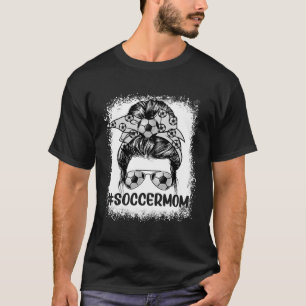 Soccer Mama Brille Messy Bun Women Niedlich Mother T-Shirt