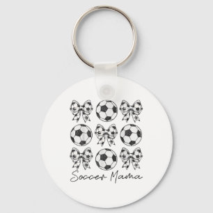 Soccer Mama Coquette Bow Soccer Mama Fußballsaison Schlüsselanhänger