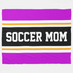 SOCCER MAMA Spaß Rosa Schwarz-weiße Racing Streife Fleecedecke