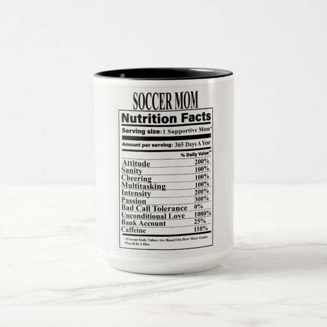Soccer Maman Nutrition Factures Mug (Centre)