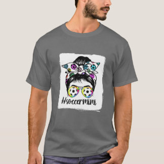 Soccer Mimi Life Messy Bun Bandana Frauen Mutter T-Shirt