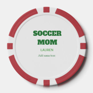 SOCCER MOM FOOTBALL MOTHERS DAY GIFTS GREEN SIMPLE POKERCHIPS
