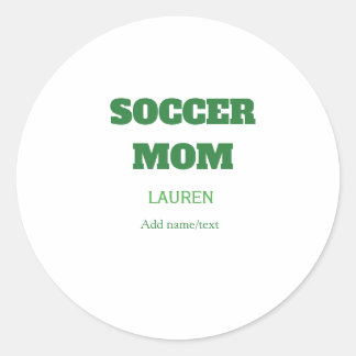 SOCCER MOM FOOTBALL MOTHERS DAY GIFTS GREEN SIMPLE RUNDER AUFKLEBER