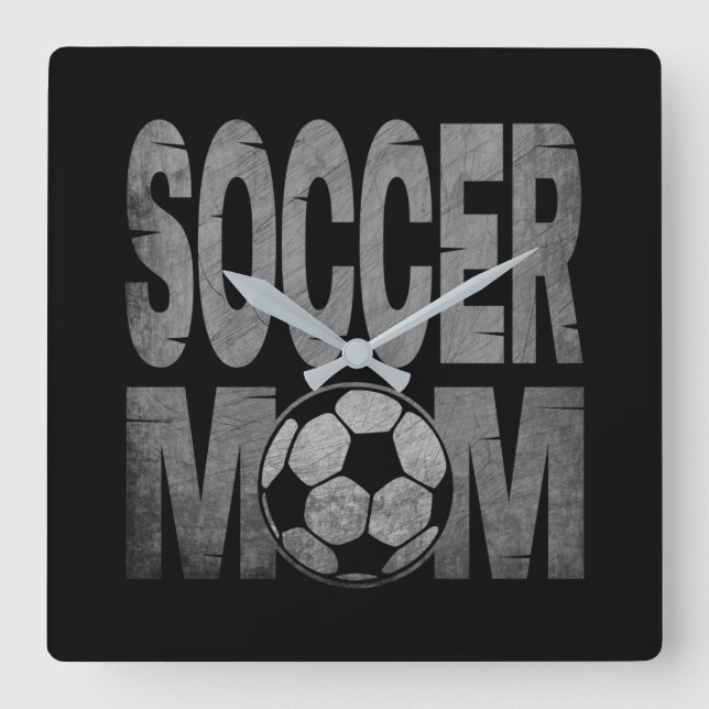SOCCER MOM QUADRATISCHE WANDUHR (Vorderseite)