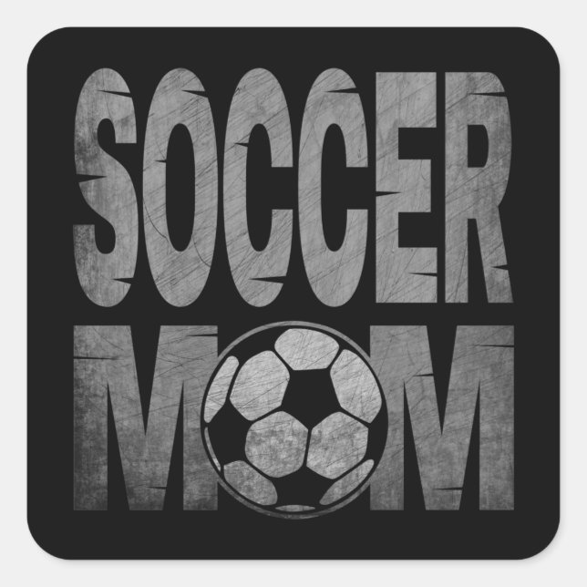 SOCCER MOM QUADRATISCHER AUFKLEBER (Vorderseite)
