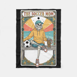 Soccer Mom Tarot Card Skeleton Coffee Byll Sidelin Fleecedecke
