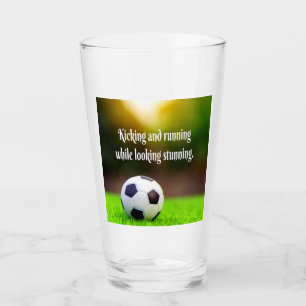 Soccer Motivierend Inspiration Green Field Glas