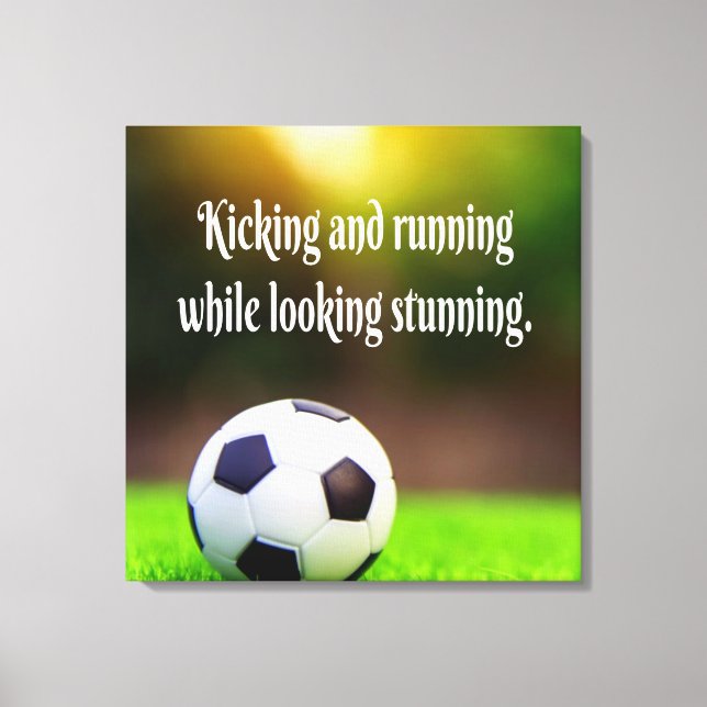 Soccer Motivierend Inspiration Green Field Leinwanddruck (Vorderseite)