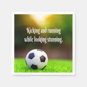 Soccer Motivierend Inspiration Green Field Serviette