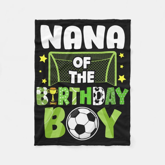 Soccer Nana Birthday Boy Party Soccer Family Match Fleecedecke (Vorderseite)