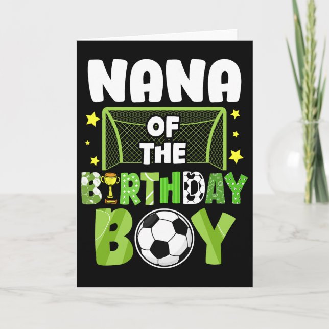 Soccer Nana Birthday Boy Party Soccer Family Match Karte (Vorderseite)