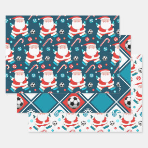 Soccer Noël Vacances Papier cadeau enveloppant
