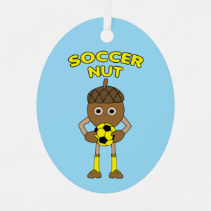 Soccer Nut Text Ornament Aus Metall
