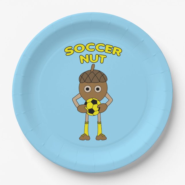 Soccer Nut Text Pappteller (Vorderseite)