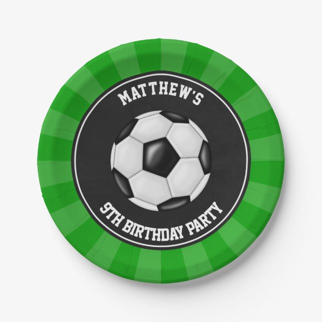 Soccer Party Cake Teller Personalisiert (Vorderseite)