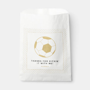 Soccer Party Custom Gevor Tasche Gold und Weiß Geschenktütchen