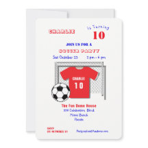 Soccer Party Red Soccer Shirt Personalisiert