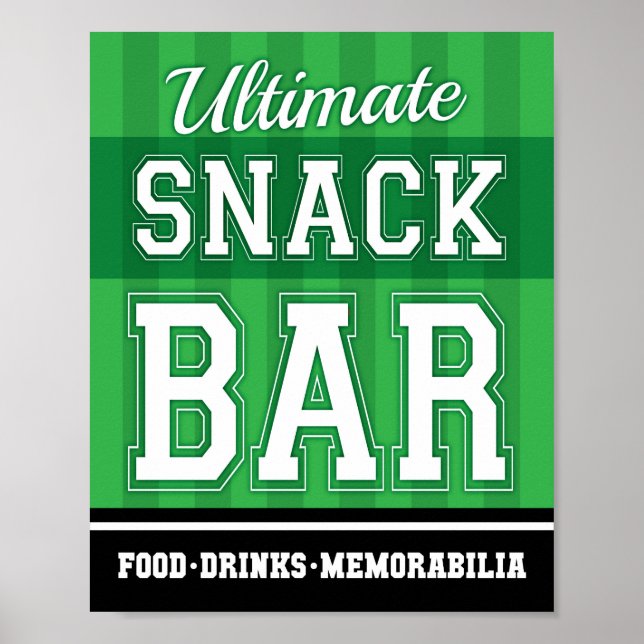 Soccer Party ULTIMATE SNACK BAR signieren Print Poster (Vorne)
