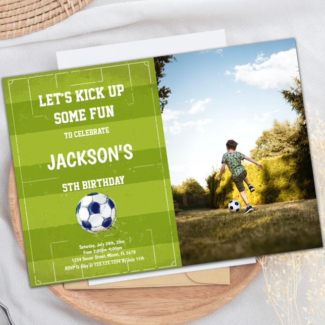 Soccer Plancher Football Invitations Anniversaire (Soccer Floor Soccer Birthday Invitations w photo)
