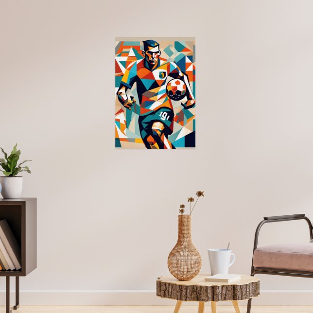 Soccer Player Cubist Poster (Wohnzimmer 3)