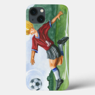 Soccer Player Kicking a Ball by Jay Throckmorton iPhone 13 Hülle