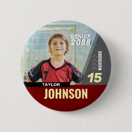 Soccer Player Senior Night Custom Photo Sports Button