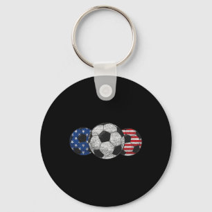 Soccer Red White Blue American Flag 4. Juli Schlüsselanhänger