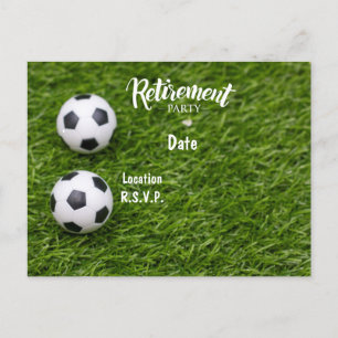 Soccer Retraite Party Invitation sur l'herbe verte