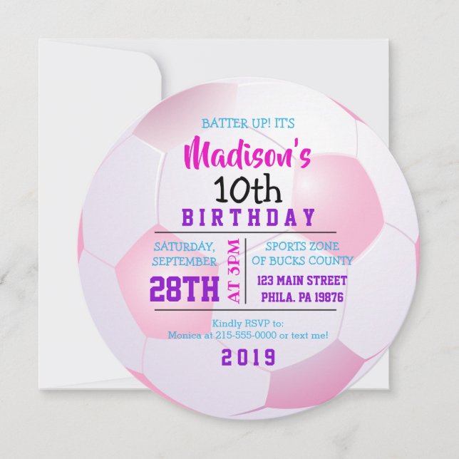 SOCCER ROND Anniversaire Fête Invitation (Devant)