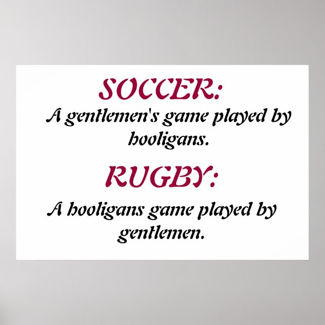 SOCCER & RUGBY. POSTER (Vorne)