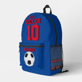 Soccer sac à dos bleu rouge personnalisé football 