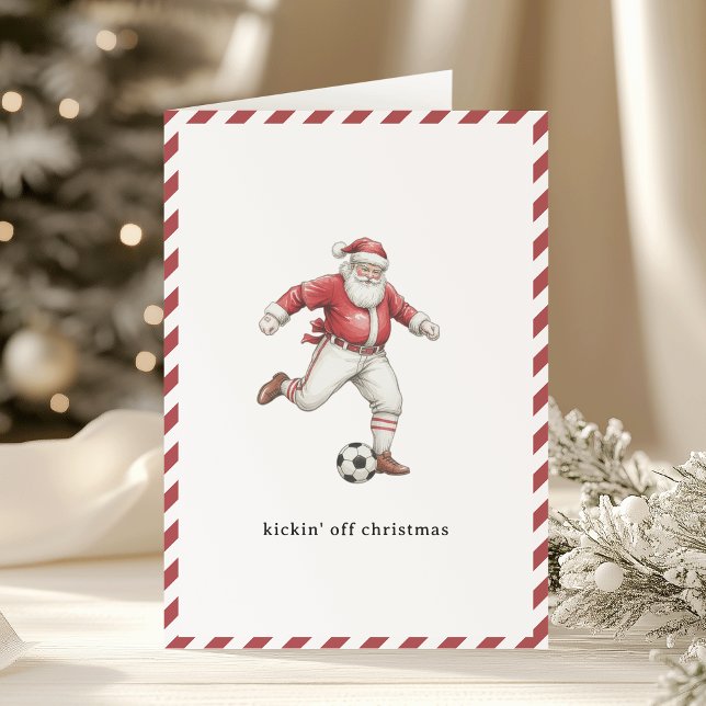 Soccer Santa Kickoff to Christmas Feiertagskarte (Von Creator hochgeladen)