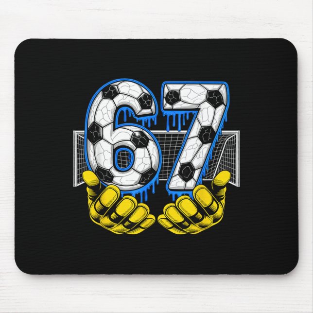 Soccer Six Seven 67 Funny Gen Alpha Meme  Mousepad (Vorne)