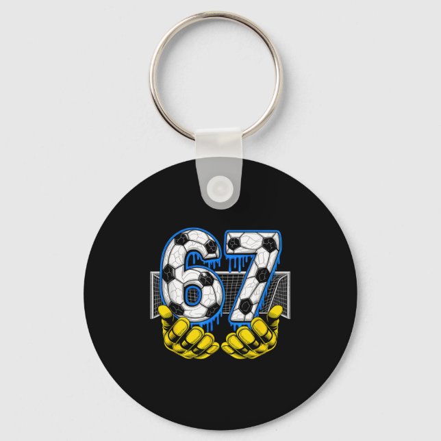 Soccer Six Seven 67 Funny Gen Alpha Meme  Schlüsselanhänger (Vorderseite)