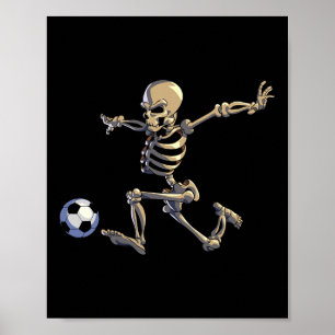 Soccer Skeleton Halloween Men Boys Soccer Player H Poster