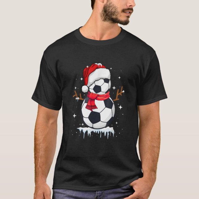 Soccer Snowman Apparel Funny Weihnachten Männer B T-Shirt (Vorderseite)