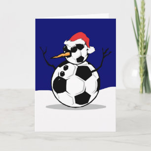 Soccer Snowman Feiertagskarte