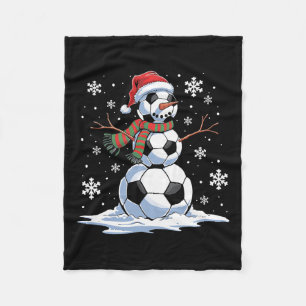 Soccer Snowman Soccer Weihnachtsmannmütze Weihnach Fleecedecke