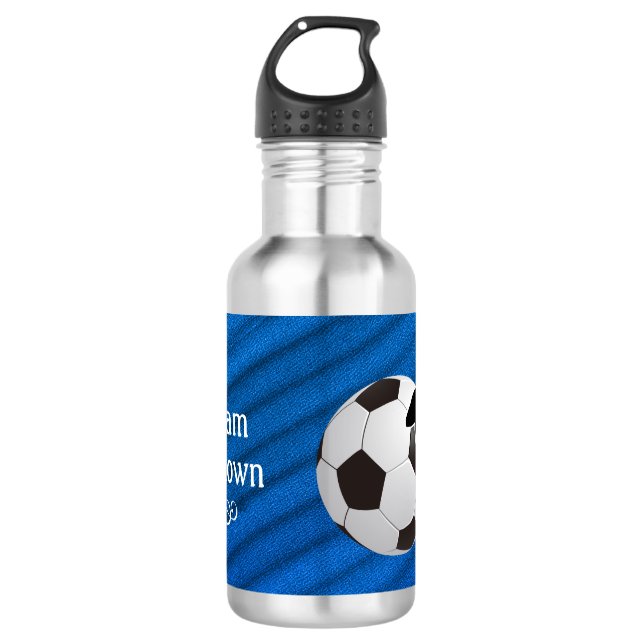 Soccer - Soccer player silhouette and Ball Edelstahlflasche (Vorderseite)