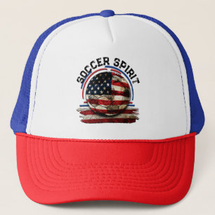 Soccer Spirit USA, amerikanische Flagge Truckerkappe