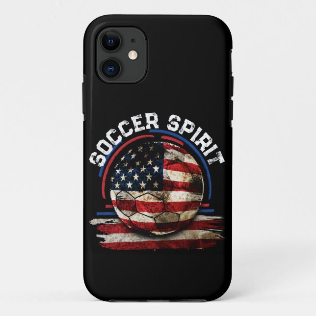 Soccer Spirit USA, Fußball Fan Case-Mate iPhone Hülle (Rückseite)