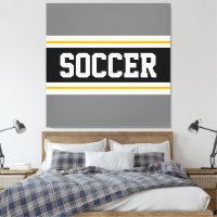 SOCCER Sporty Graue, Schwarz-weiß-gelbe Streifen