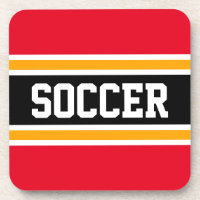 SOCCER Sporty Red Yellow Black Racing Stripes