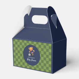 Soccer Teddy Bear Baby Shower Checkboard Geschenkschachtel