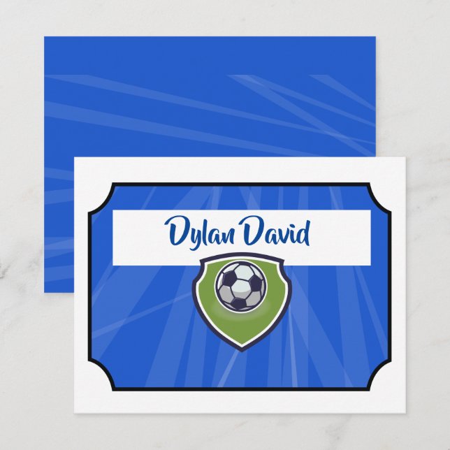 SOCCER TICKET Bar Bat Mitzvah Danke, dass Sie Kart Einladung (Vorne/Hinten)