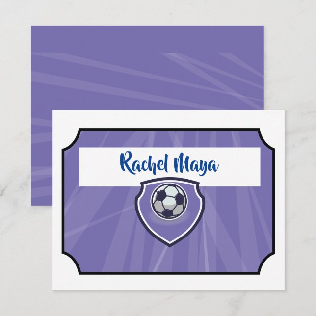 SOCCER TICKET Bat Mitzvah Lila Vielen Dank Flat Einladung (Vorne/Hinten)