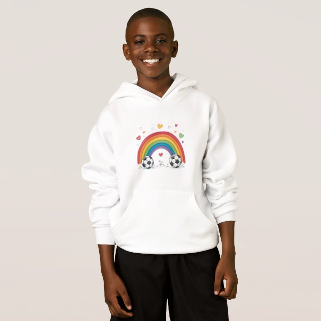 Soccer under the Valentines Rainbow Hoodie (Vorne ganz)