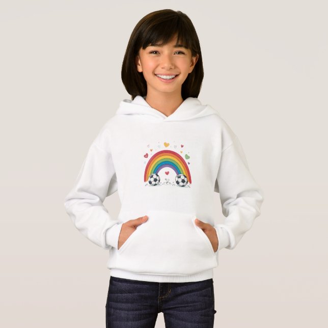 Soccer under the Valentines Rainbow Hoodie (Vorne ganz)