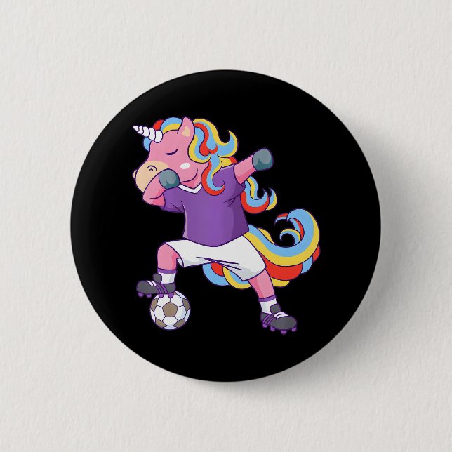 Soccer Unicorn Dabbing Button (Vorderseite)